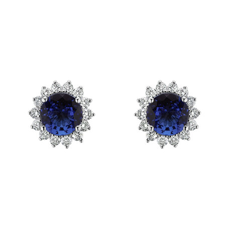 Diamond earrings with Tanzanite Stellar Hope