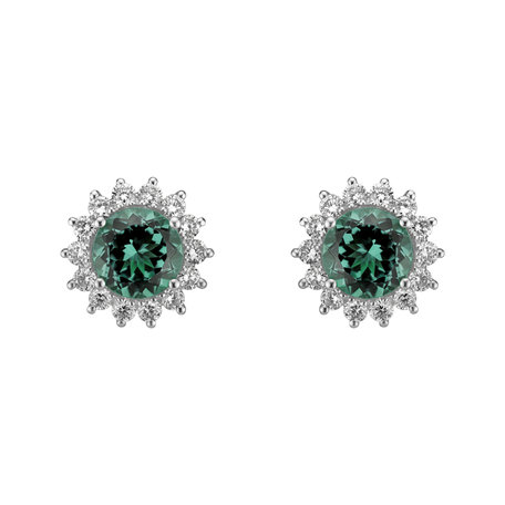 Diamond earrings with Tourmaline Stellar Hope