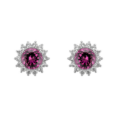 Diamond earrings with Tourmaline Stellar Hope