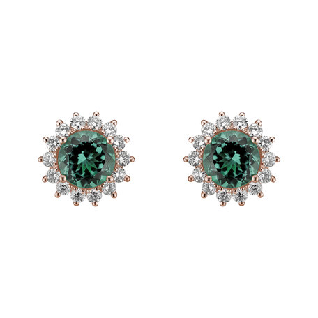 Diamond earrings with Tourmaline Stellar Hope