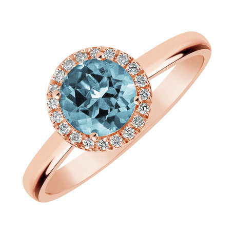 Diamond ring with Topaz Sky Bonbon