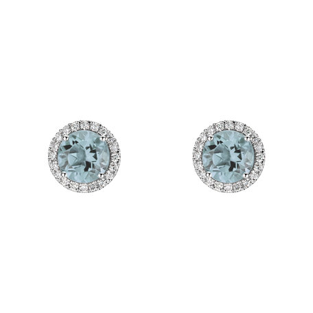 Diamond earrings with Topaz Sky Eternal Sunshine