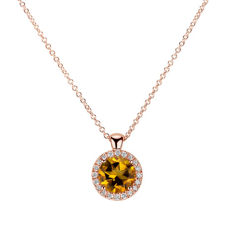 Diamond necklace with Citrine Luxury Bonbon