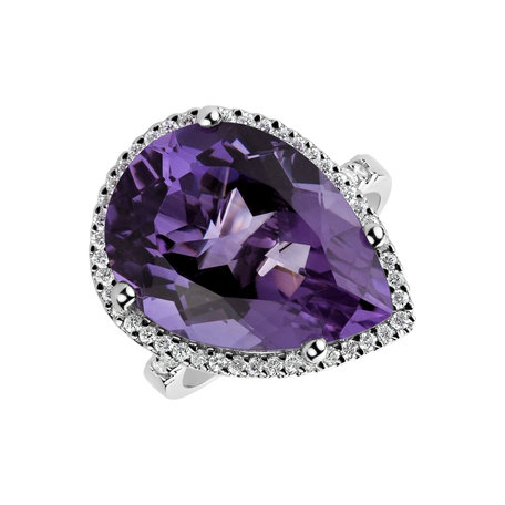 Diamond rings with Amethyst Sweet Almond