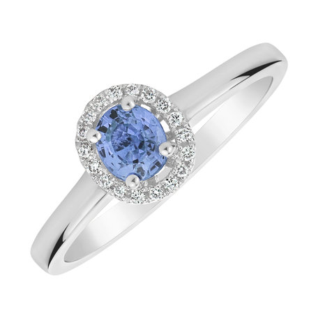 Diamond ring with Sapphire Princess