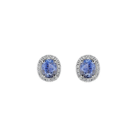 Diamond earrings with Sapphire Princess of Wales