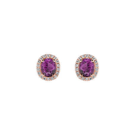 Diamond earrings with Sapphire Imperial Sapphire