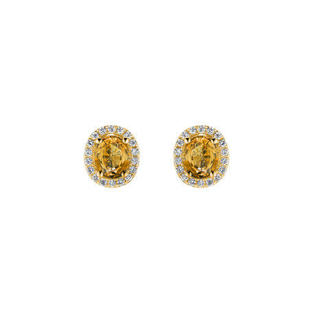 Diamond earrings with Sapphire Imperial Sapphire