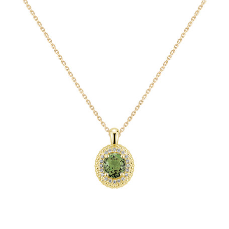 Diamond necklace with Sapphire Green Princess