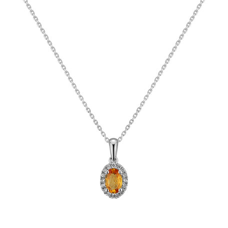 Diamond pendant with Sapphire Princess