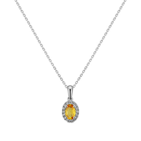 Diamond pendant with Sapphire Princess