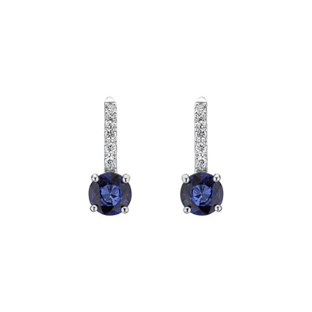 Diamond earrings with Sapphire Fairytale Gentility