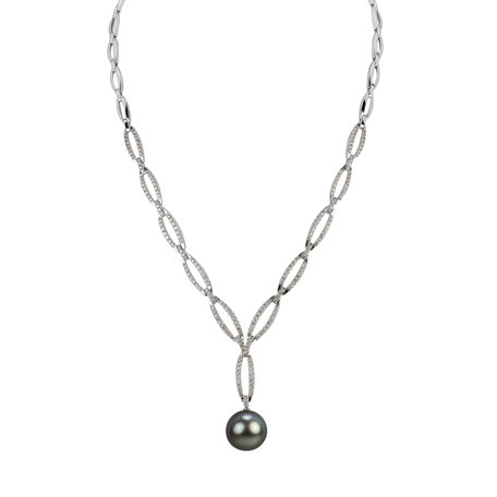 Diamond necklace with Pearl Kaimana