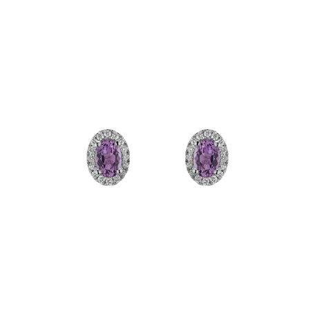 Diamond earrings with Kunzite Imperial Allegory