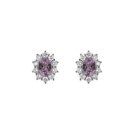 Diamond earrings with Kunzite Moon Witchery