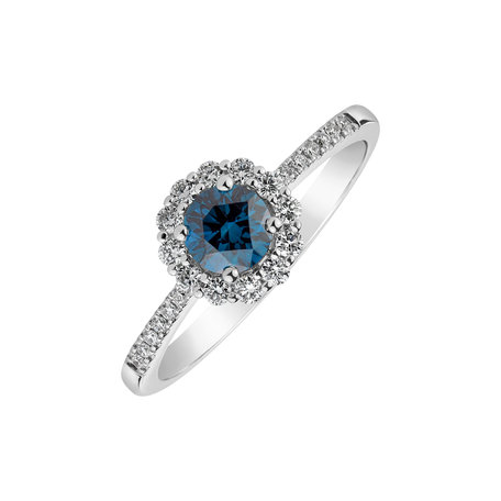 Ring with blue diamonds and white diamonds Dream Sparkle