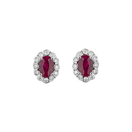 Diamond earrings with Ruby Glamour Princess