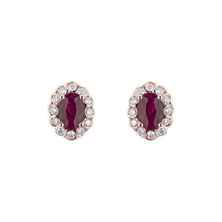 Diamond earrings with Ruby Glamour Princess