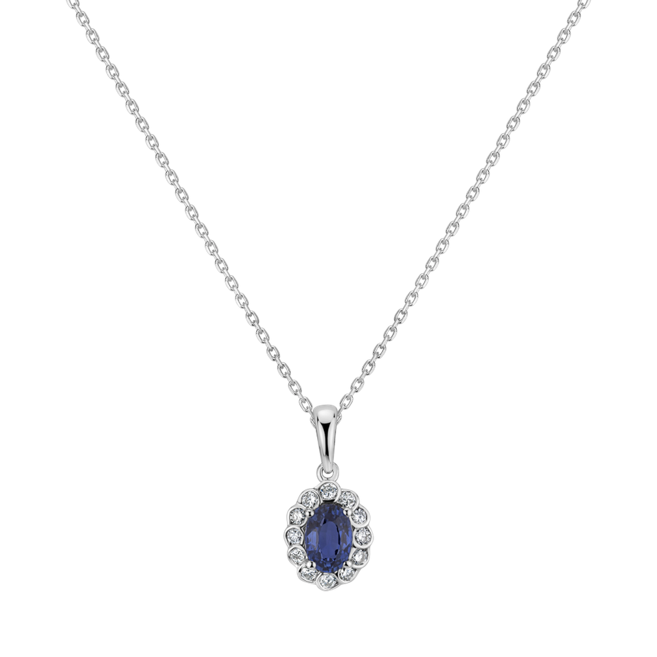 Diamond pendant with Sapphire Glamour Princess