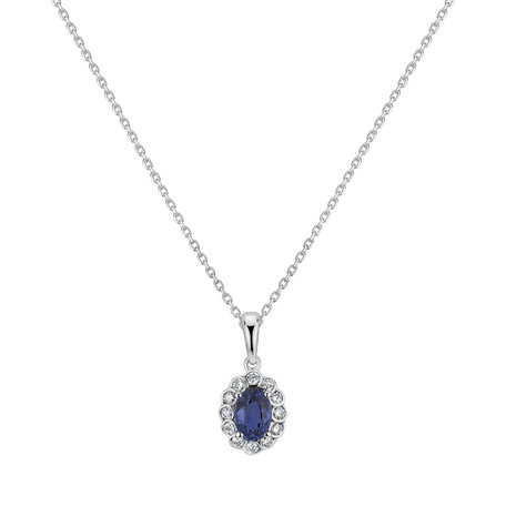 Diamond pendant with Sapphire Princess