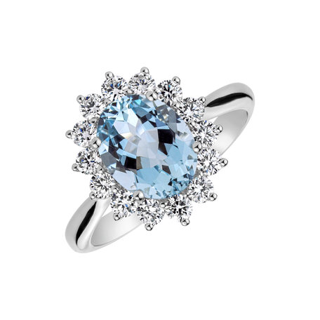 Diamond ring with Aquamarine Fabulous Lady