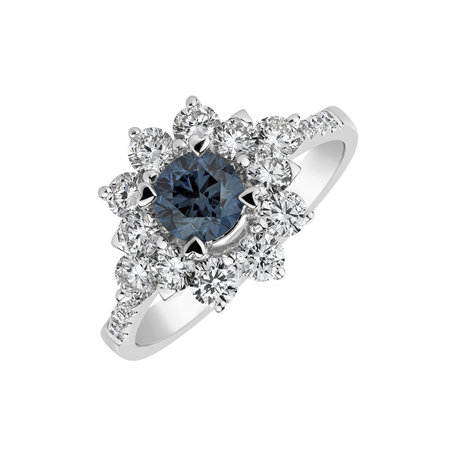 Ring with blue diamonds and white diamonds Regal Majesty