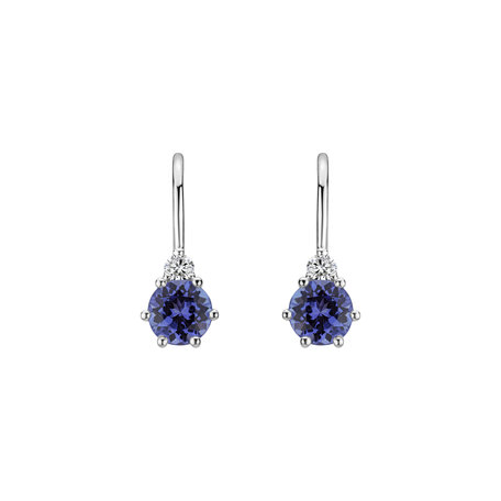 Diamond earrings with Tanzanite Lux