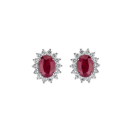 Diamond earrings with Ruby Princess Sparkle