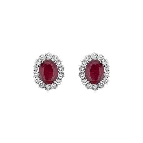 Diamond earrings with Ruby Brilliance