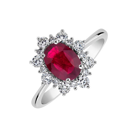 Diamond ring with Ruby Princess Gem