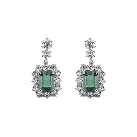 Diamond earrings with Emerald Hypnotic Secret