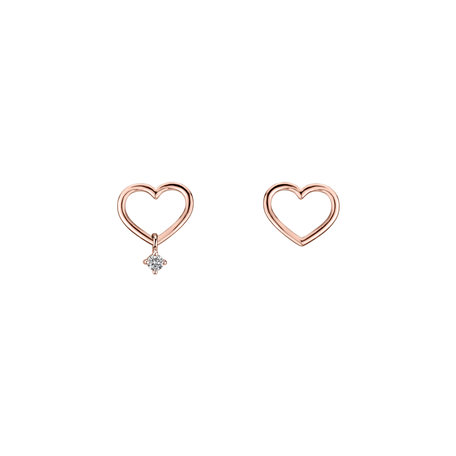 Diamond earrings Heart Tear