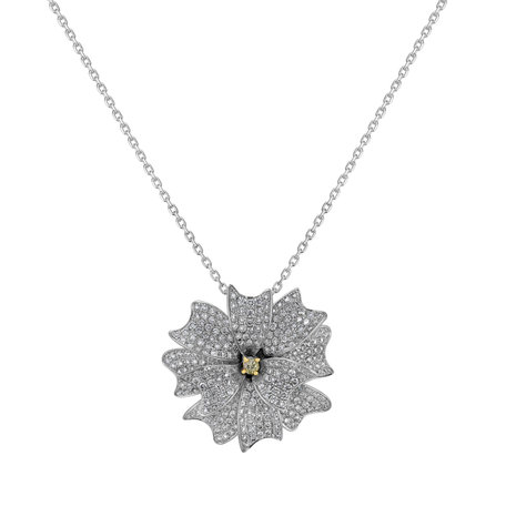 Pendant with yellow and white diamonds Bloom Euphoria