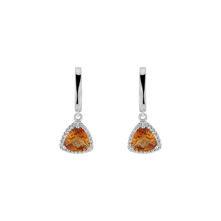 Diamond earrings with Citríne Chevalier