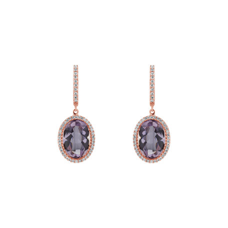 Diamond earrings with Amethyst Odyssey