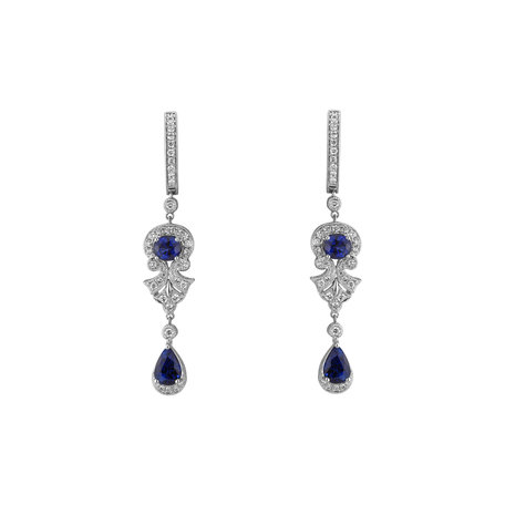 Diamond earrings with Sapphire Sapphire lady