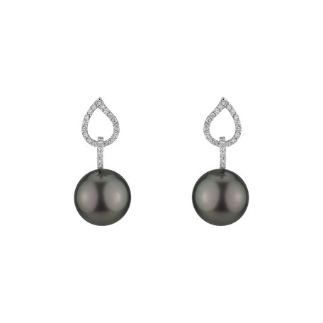 Diamond earrings with Pearl Iblis