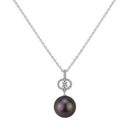 Diamond pendant with Pearl Pandora