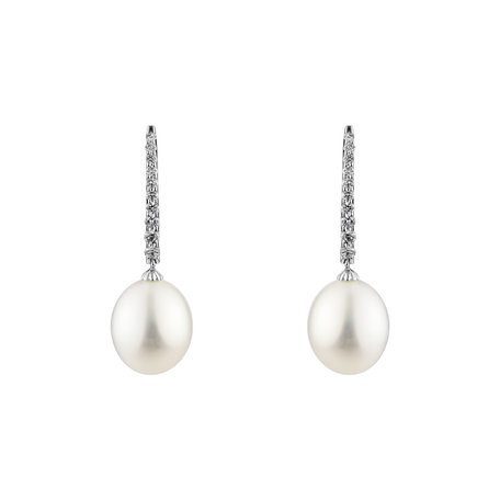 Diamond earrings with Pearl Yesenia Sea