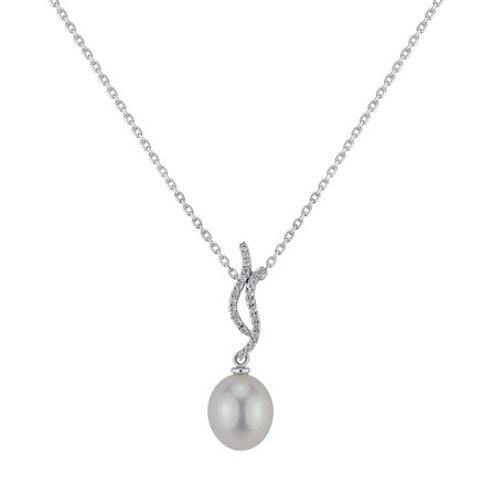 Diamond pendant with Pearl Enchanted Coast