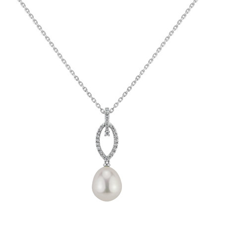 Diamond pendant with Pearl Fantasy Shore