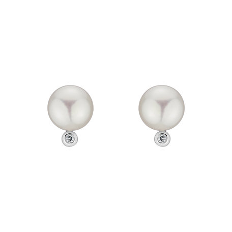 Diamond earrings with Pearl Sonia Ocean