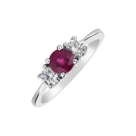 Diamond ring with Ruby Nancy