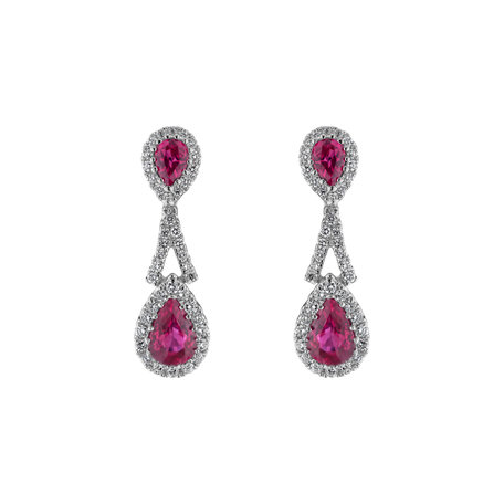 Diamond earrings and Ruby Ruby Woman