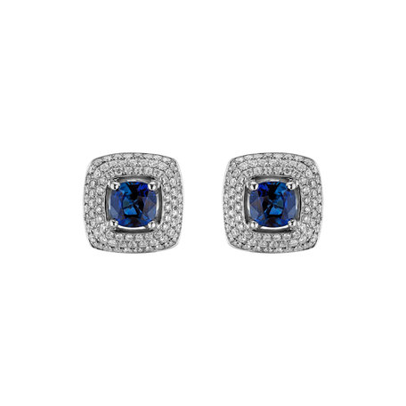 Diamond earrings with Sapphire Nostalgia Queen