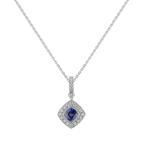 Diamond pendant with Sapphire Wise Blue