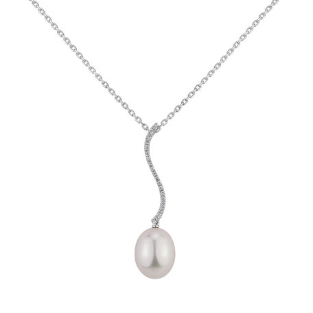 Diamond pendant with Pearl Synthetic vibe