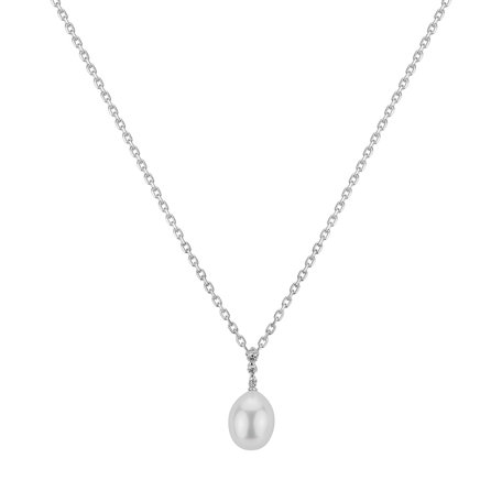 Diamond pendant with Pearl Nautical Odyssey