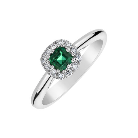 Diamond ring with Emerald Euphoria