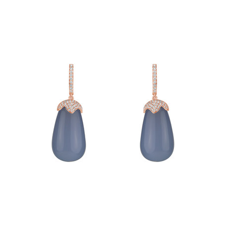 Diamond earrings with Chalcedony Soraya